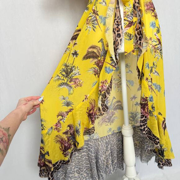 Le Superbe Tropical Chiffon Kimono Duster Robe Dress, Size 2 - Picture 3 of 11